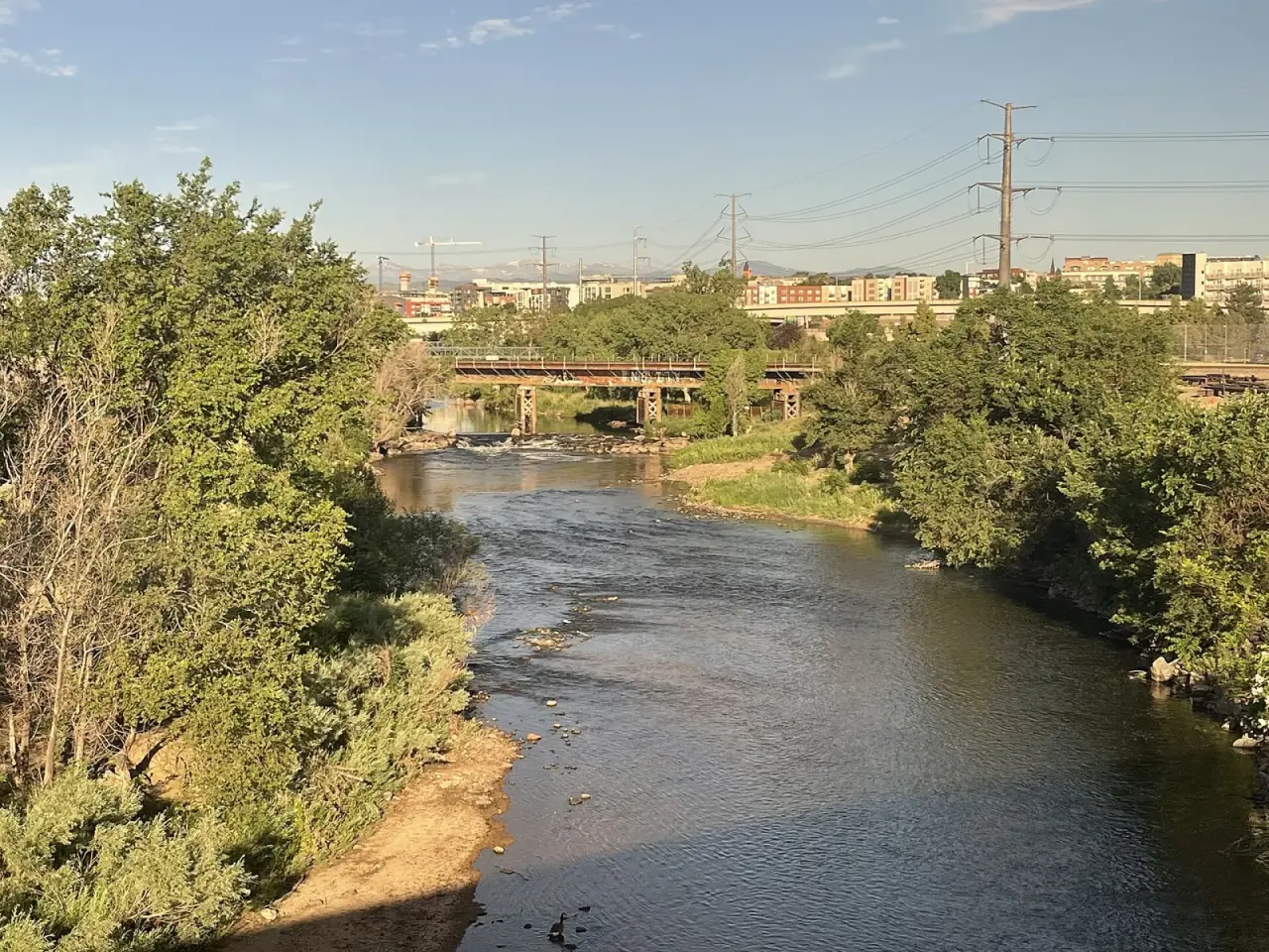 The South Platte River flowing through Denver, Colorado